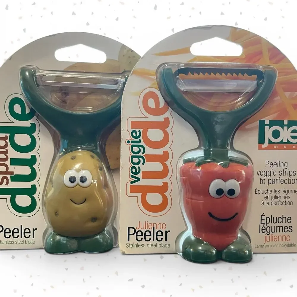 Joie Vegetable Peelers Set Spud Dude Potato and Carrot Veggie Dude Julienne NEW